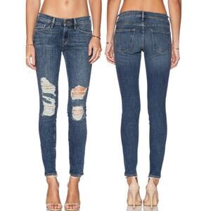 FRAME Le Skinny de Jeanne Destroyed Distressed Seville LSJ6540 Women's Size‎ 27
